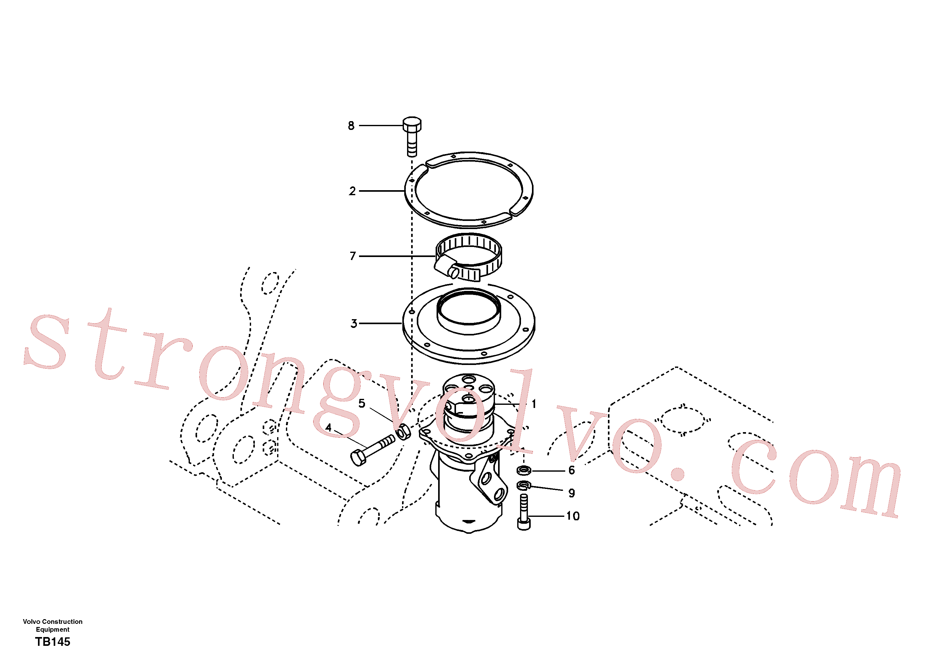 VOE992979 Volvo Junta de viragem, suporte(TB145 Montagem)