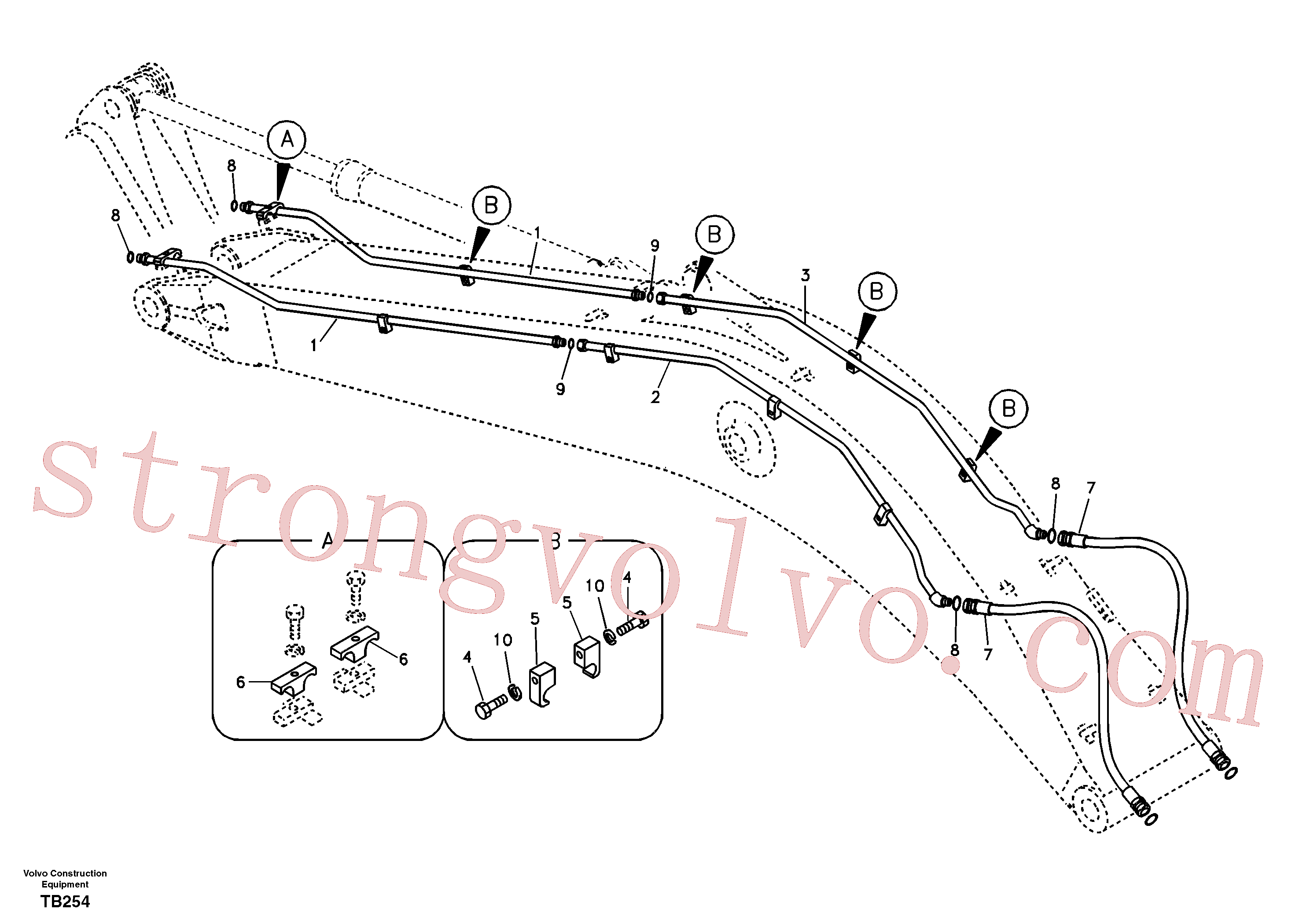 Volvo Acessórios para escavadeira VOE14520957 Pipe Acessórios