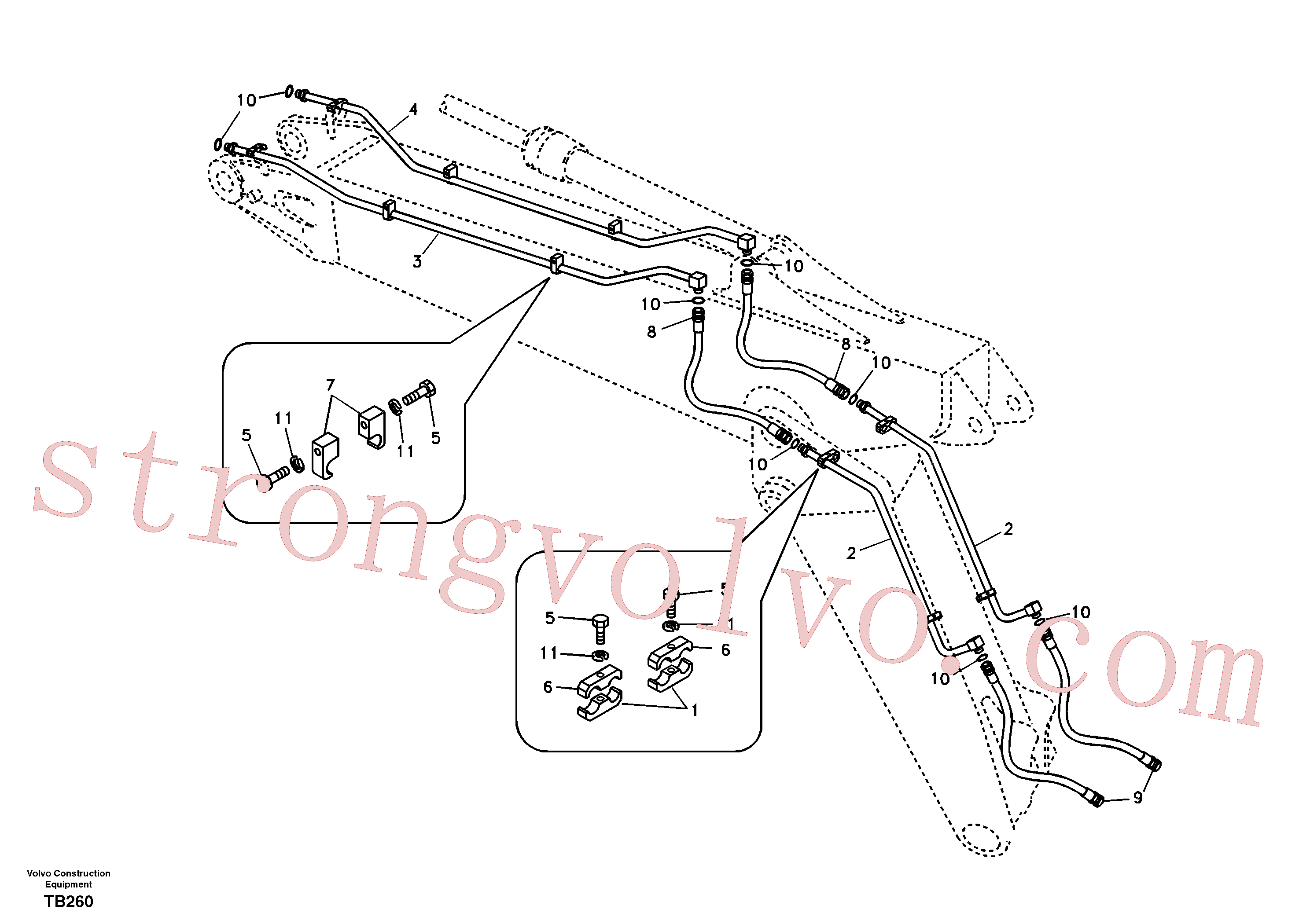 Atacado VOE14517018 Pipe Volvo escavadeira