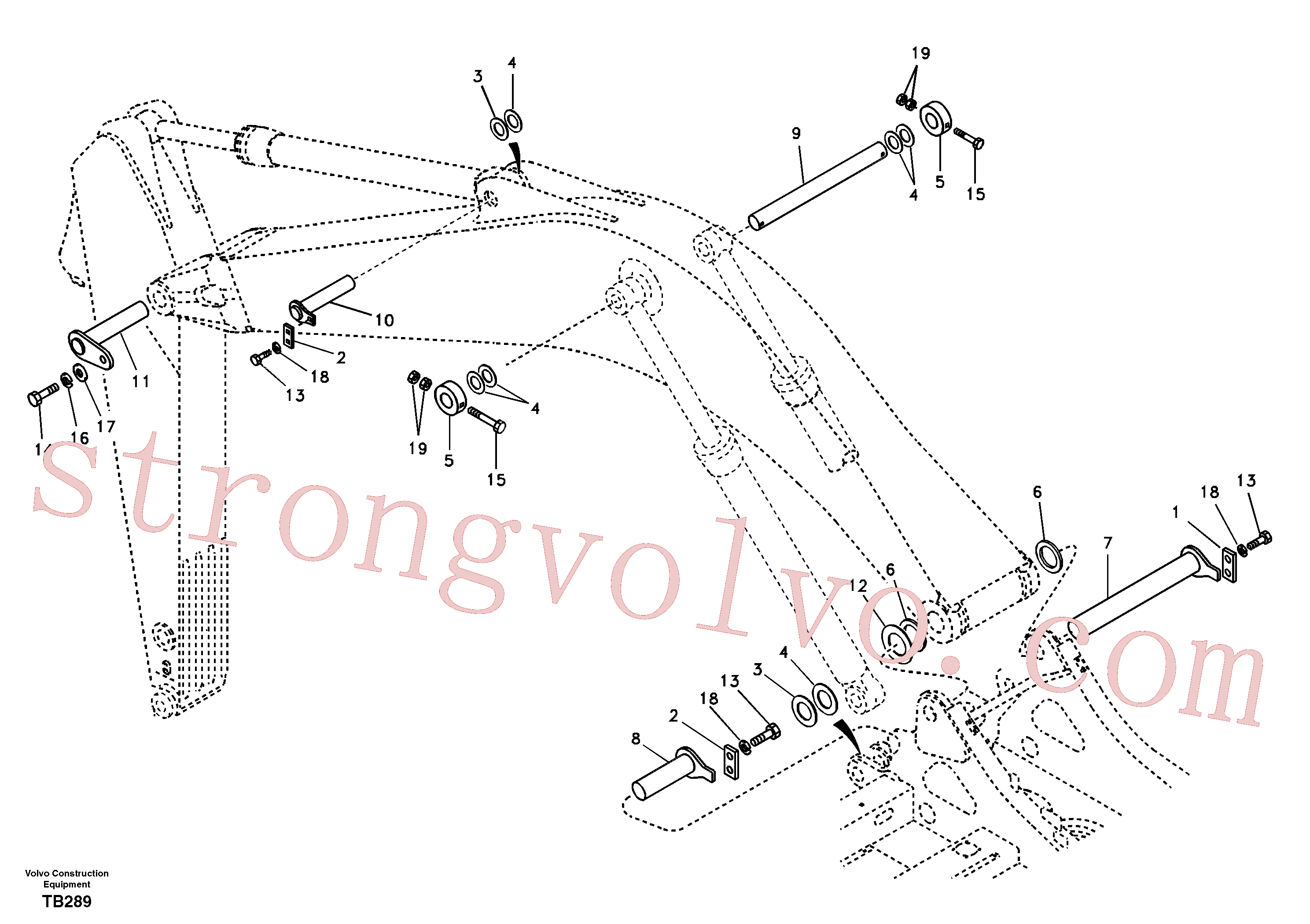 VOE14510442 Volvo Tirantes para a lança(TB289 Montagem)