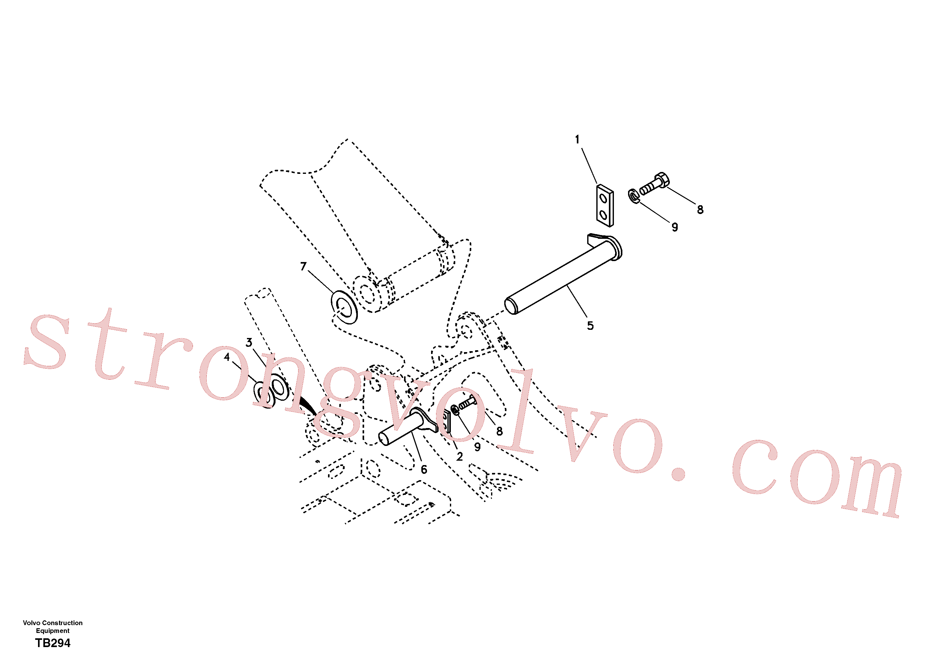 VOE14703237 Volvo Tirantes da lança, sem lança(TB294 Montagem)