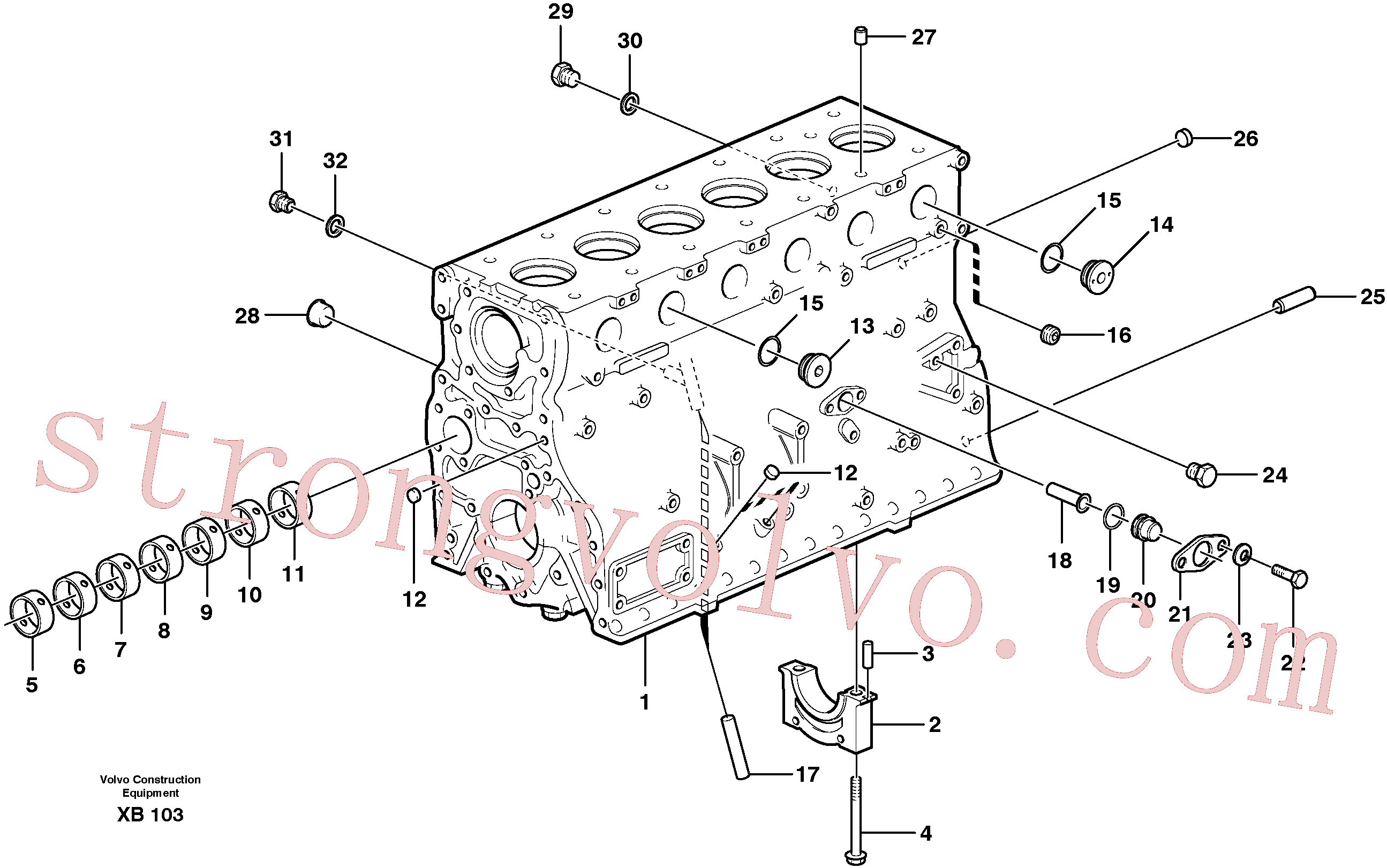 VOE467367 Volvo Bloco do motor(XB103 Montagem)