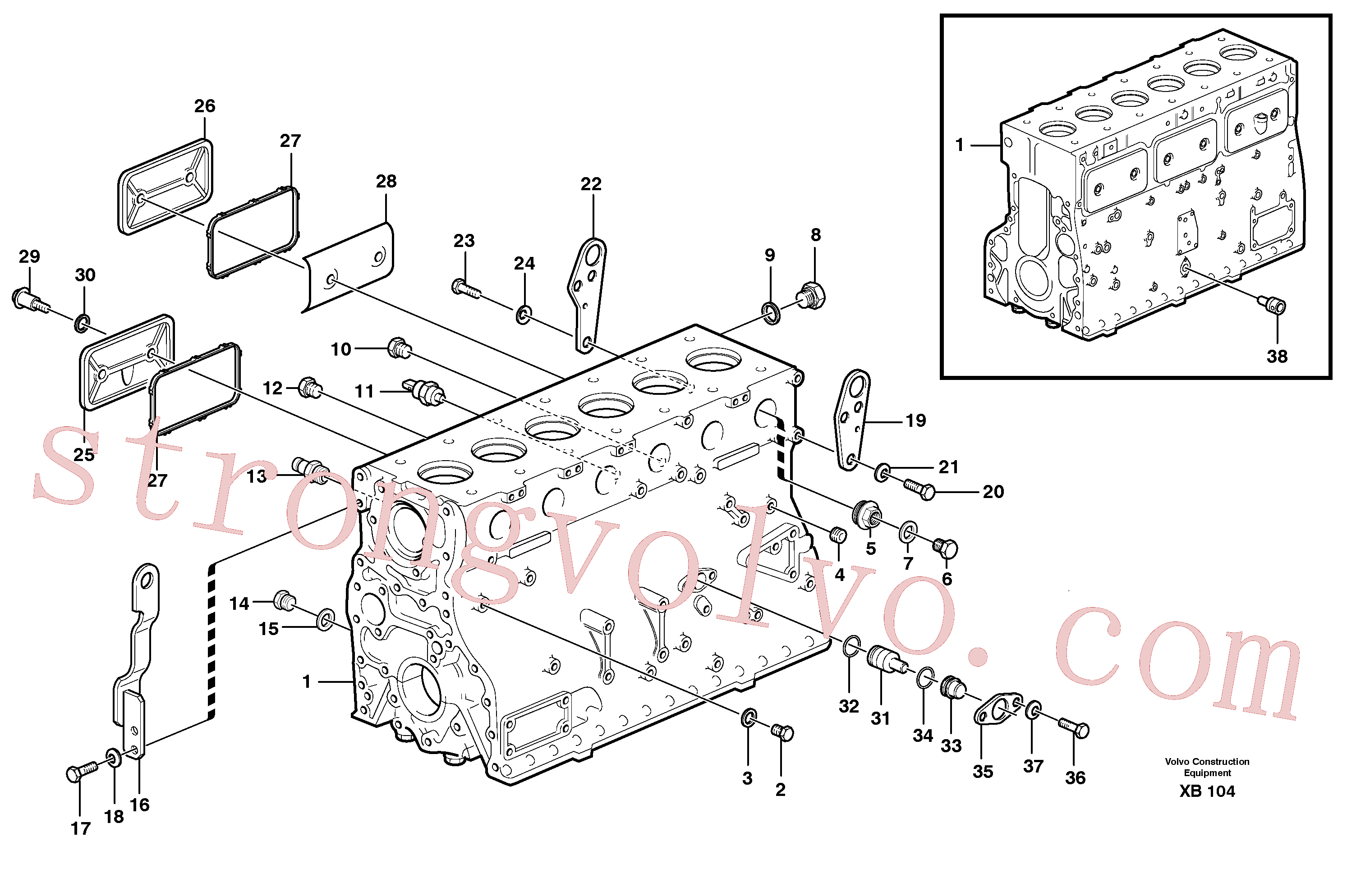 VOE13955572 Volvo Bloco do motor(XB104 Montagem)