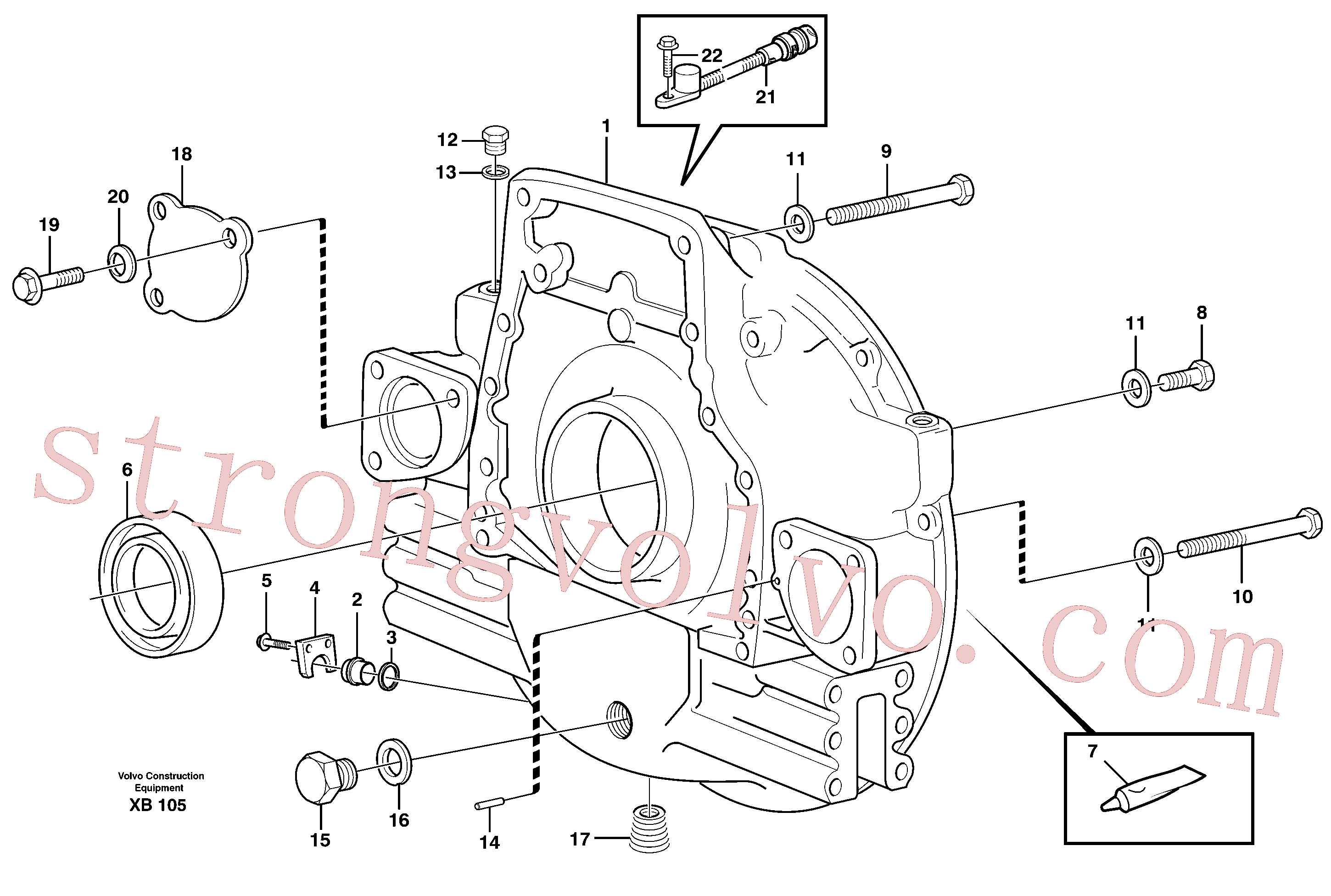VOE952078 Volvo Alojamento do volante do motor(XB105 Montagem)