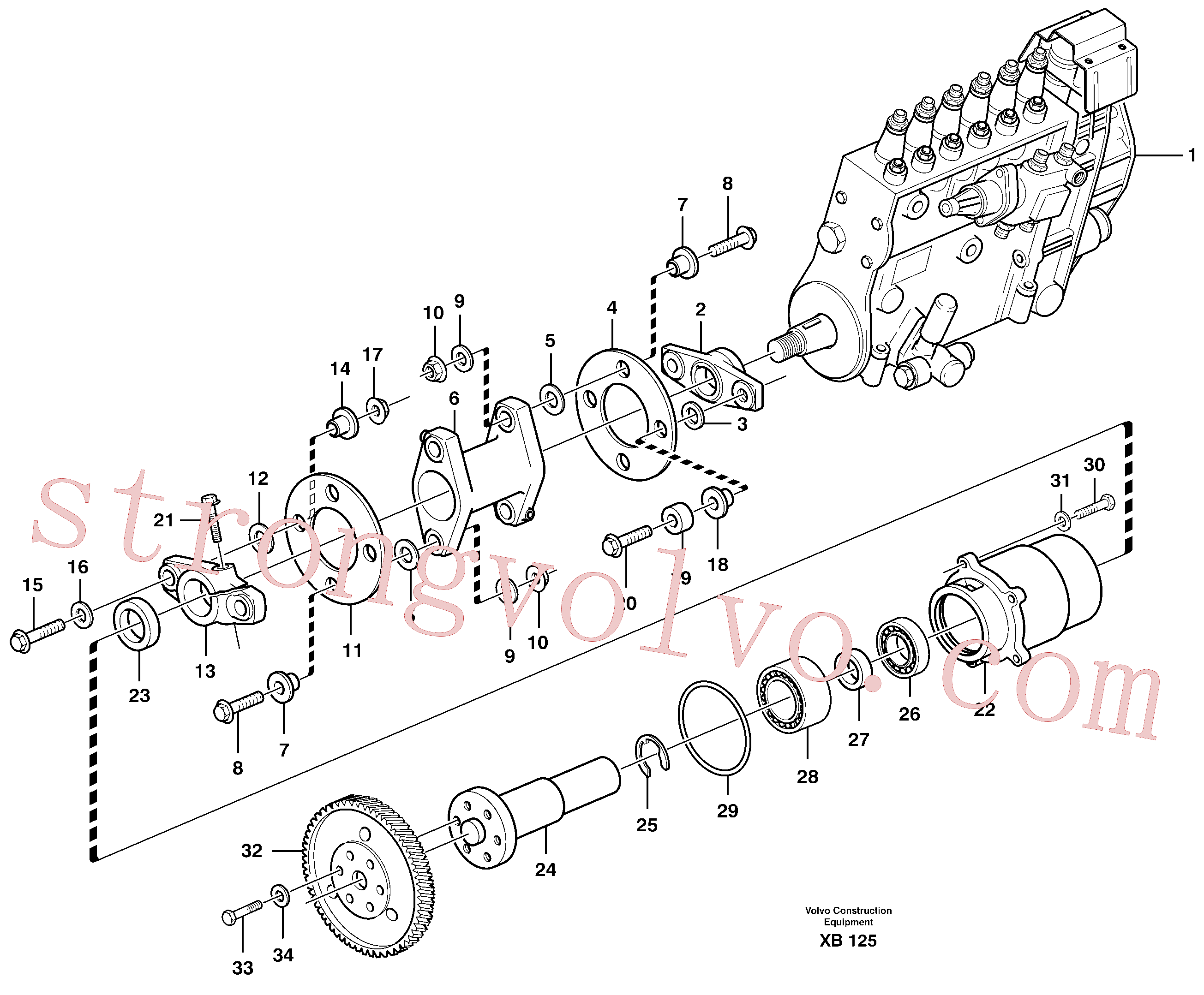 SA9541-02080 Volvo Accionamento da bomba(XB125 Montagem)