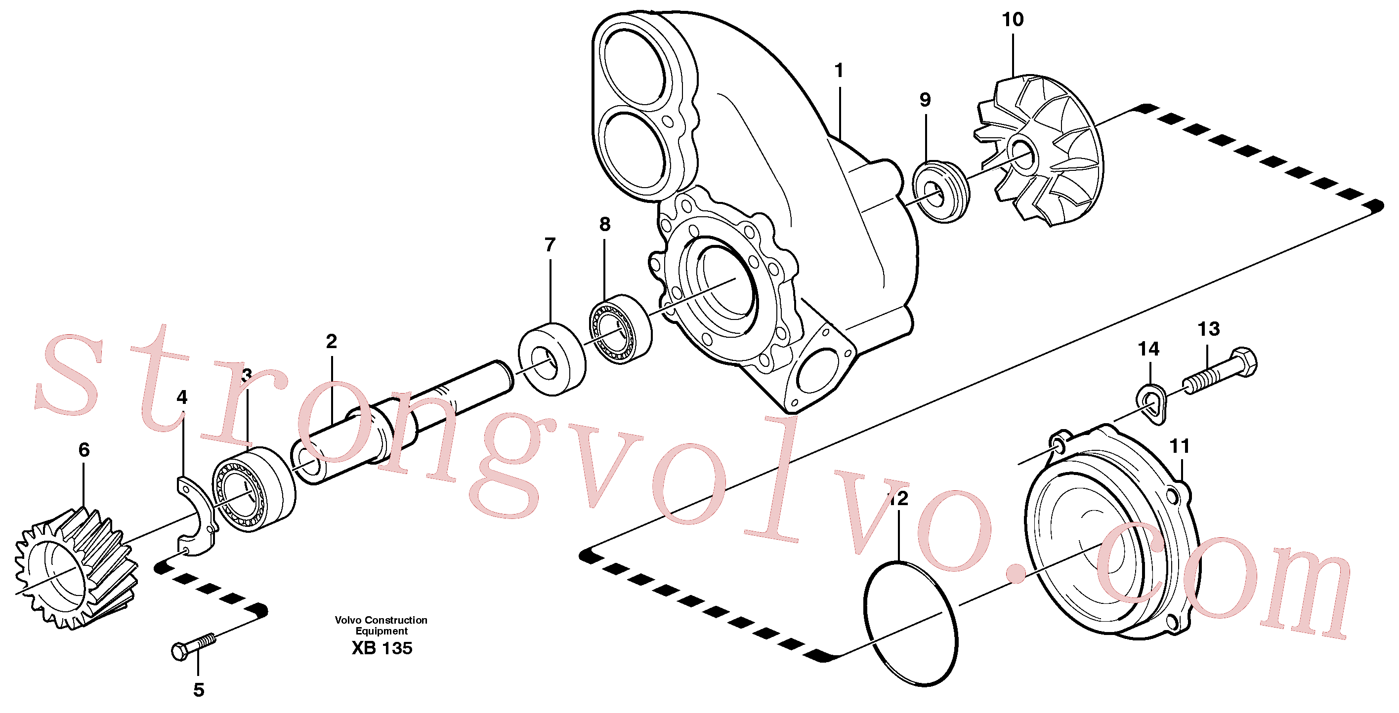 VOE925262 Volvo Bomba de água(XB135 Montagem)